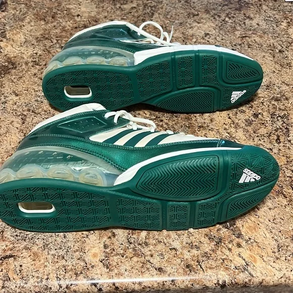 Adidas shoe size 15, color is white forest green - Picture 3 of 6